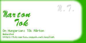 marton tok business card
